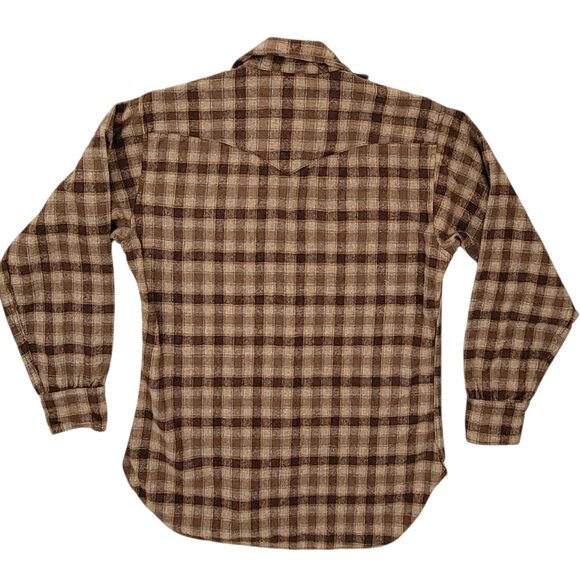 Pendleton VTG High Grade Western Wear 100% Wool Snap Front Plaid Shirt Men's M - Picture 3 of 10
